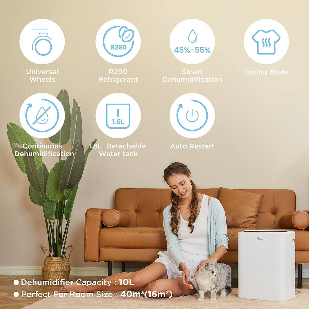 Midea MDDQ-10DEN7-QA3 10L Dehumidifier - White