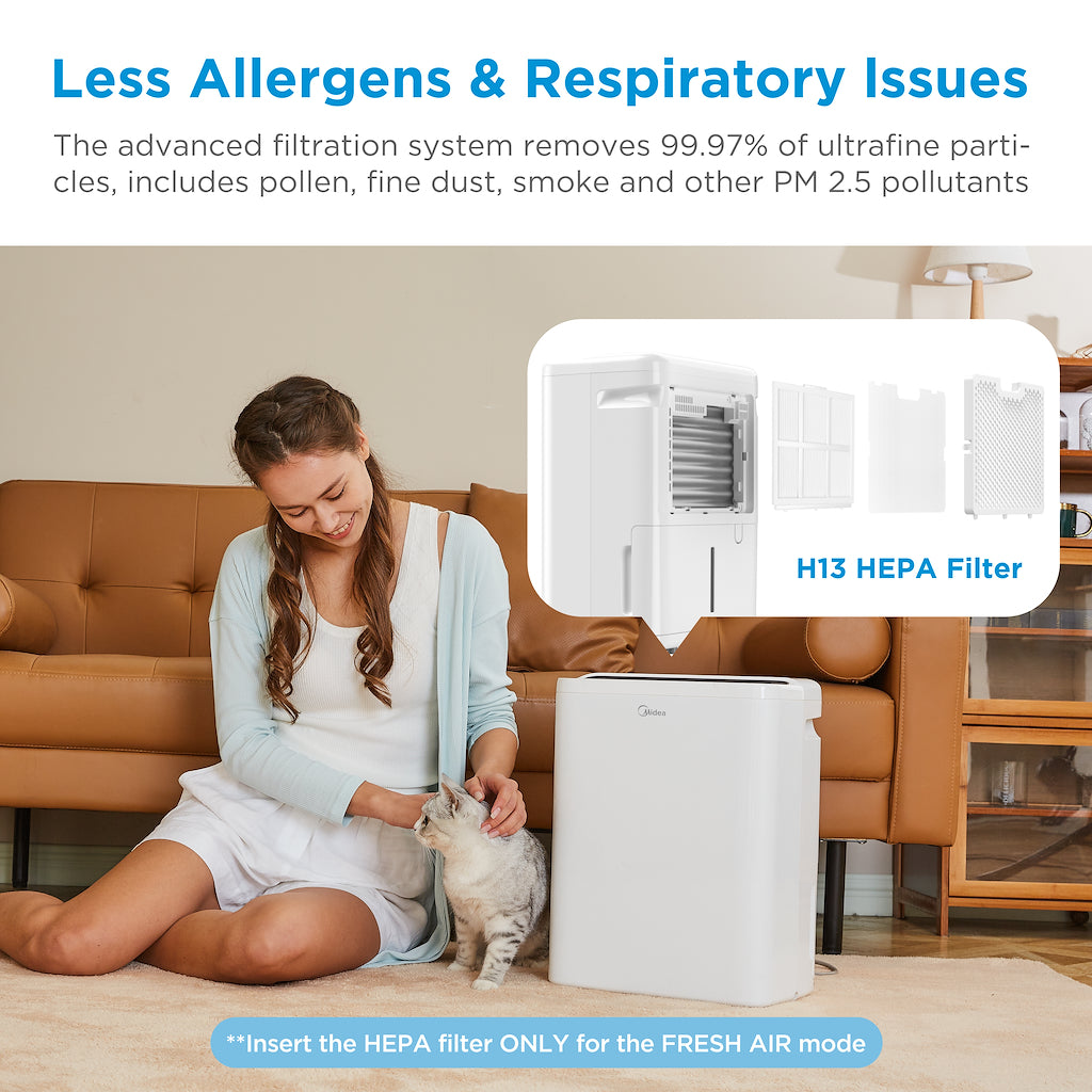 Midea MDDQ-10DEN7-QA3 10L Dehumidifier - White