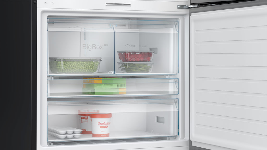 Bosch KGP86AXB0N, free-standing fridge-freezer with freezer at bottom