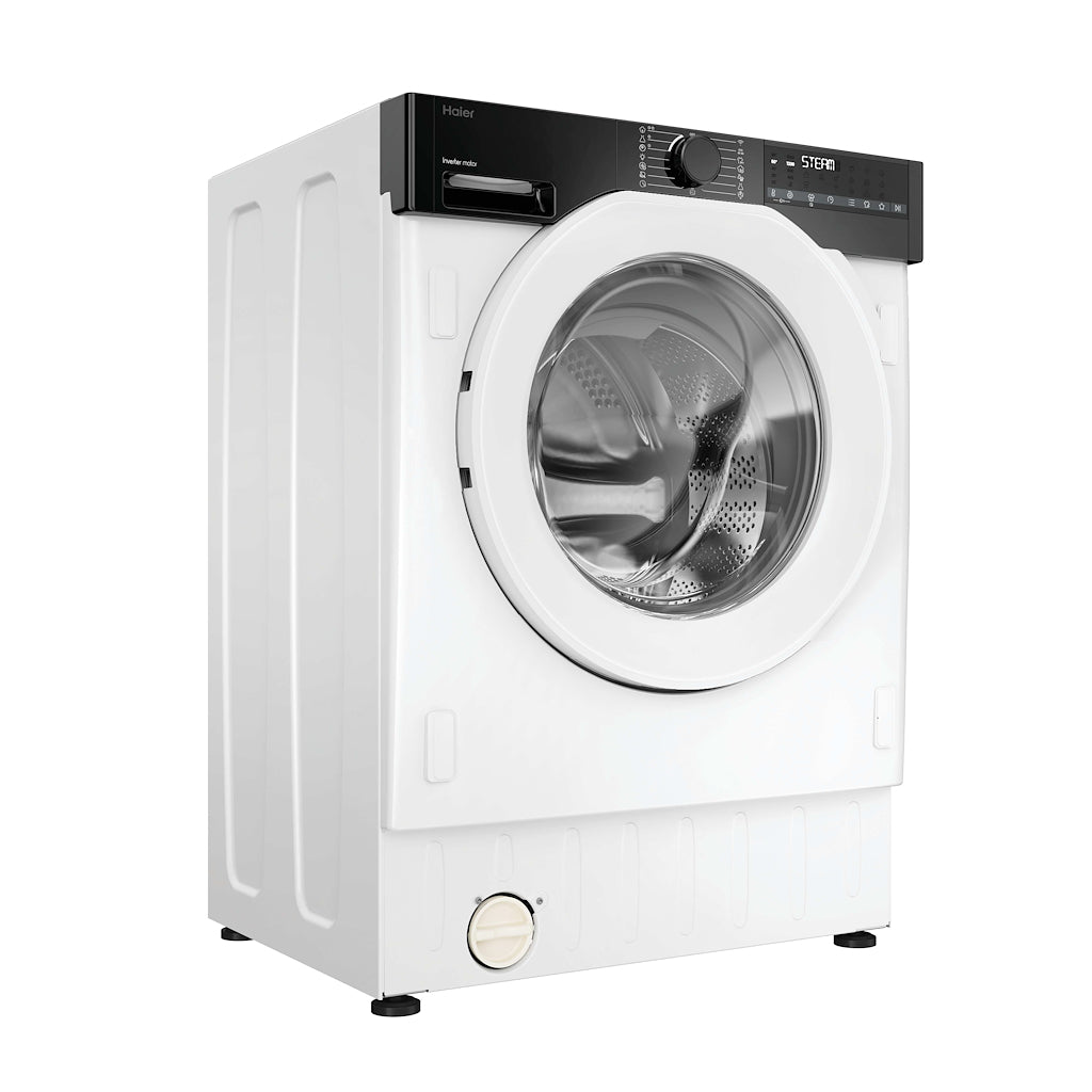 Haier BHA6S696M6D9-80 9/6kg Integrated Washer Dryer with A-30%/D Energy Rating - White with Black Bezel
