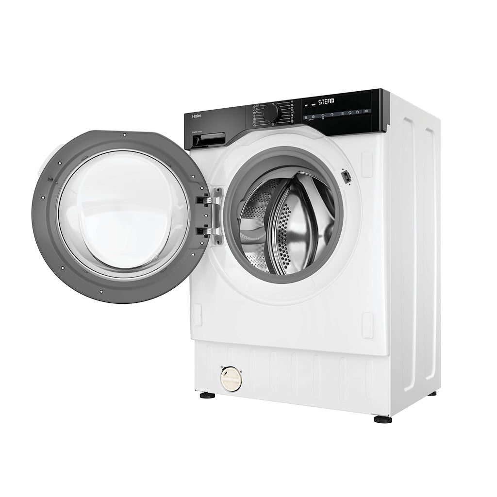 Haier BHA6S696M6D9-80 9/6kg Integrated Washer Dryer with A-30%/D Energy Rating - White with Black Bezel