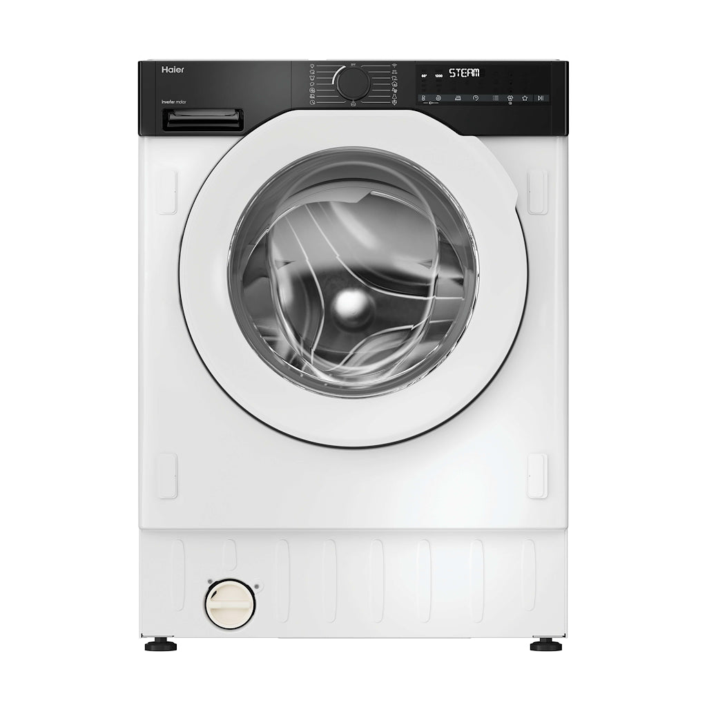 Haier BHA6S69M6D9J-80 9/6kg Integrated Washing Machine with A-30% Energy Rating - White with Black Bezel