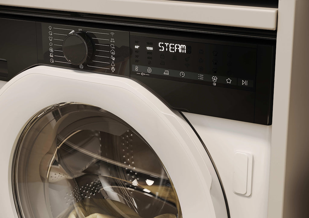 Haier BHA6S69M6D9J-80 9/6kg Integrated Washing Machine with A-30% Energy Rating - White with Black Bezel