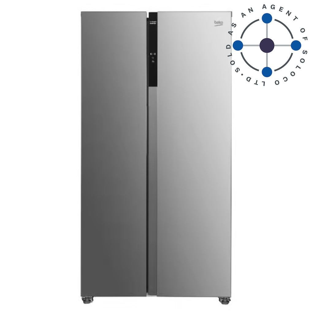 Beko ASL1532PX Freestanding Frost Free American Style Fridge Freezer with Fast Freeze - Brushed Steel