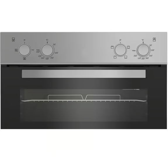 Beko BBXDF21000S 90cm Built-In Double Fan Oven with Easy Grip Knobs - Silver