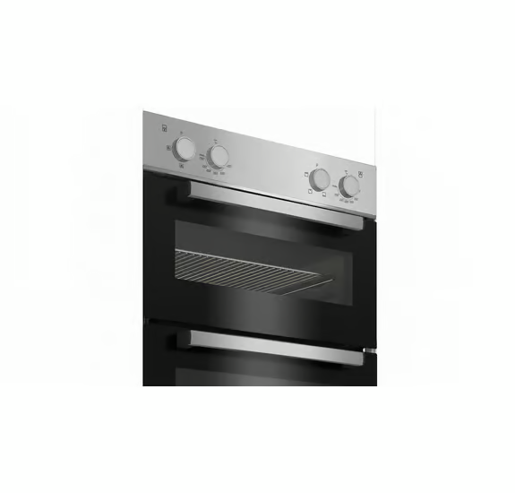 Beko BBXDF21000S 90cm Built-In Double Fan Oven with Easy Grip Knobs - Silver