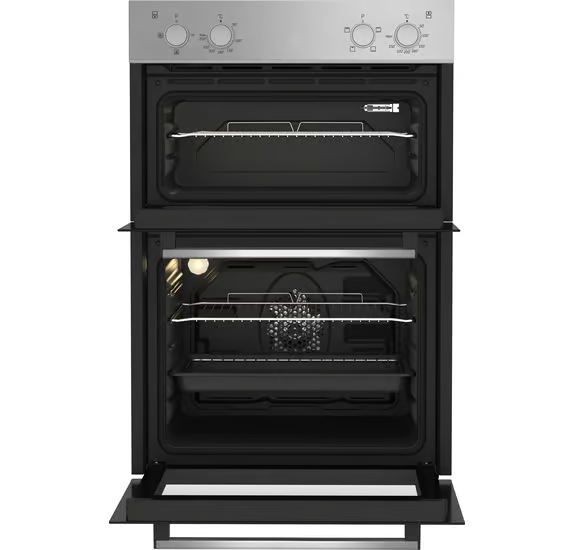 Beko BBXDF21000S 90cm Built-In Double Fan Oven with Easy Grip Knobs - Silver