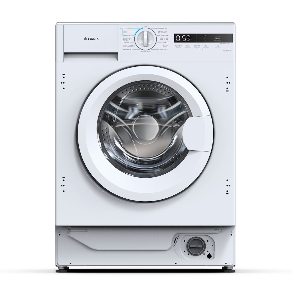 Teknix BITKWD8614 Integrated 8/6kg Washer Dryer with 1400rpm Spin - White