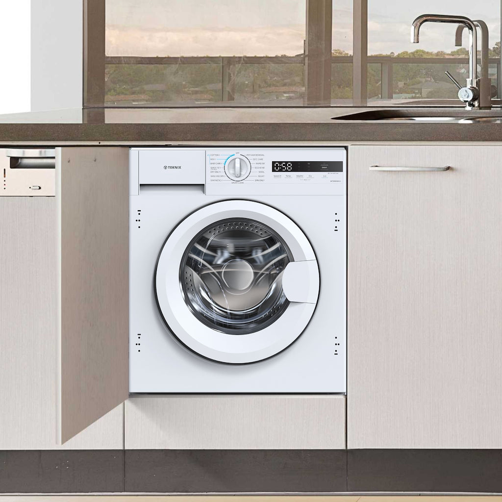 Teknix BITKWD8614 Integrated 8/6kg Washer Dryer with 1400rpm Spin - White