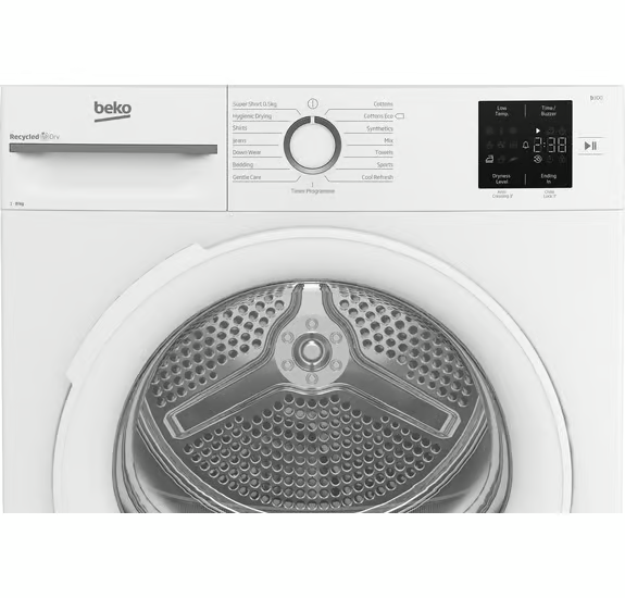 Beko BM3T3822W Freestanding 8kg Heat Pump Tumble Dryer - White