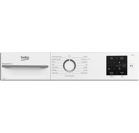 Beko BM3T3822W Freestanding 8kg Heat Pump Tumble Dryer - White