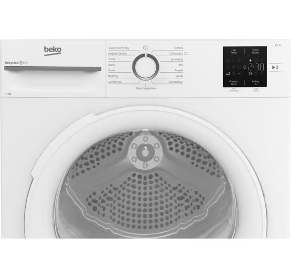 Beko BM3T3922W Freestanding 9kg Heat Pump Tumble Dryer - White