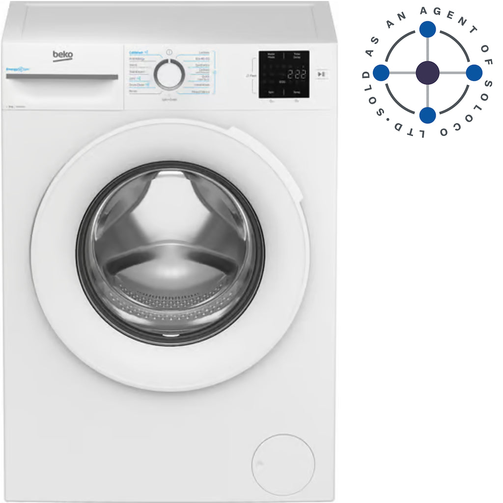 Beko BM3WT3841W Freestanding 8kg 1400rpm Washing Machine with EnergySpin - White