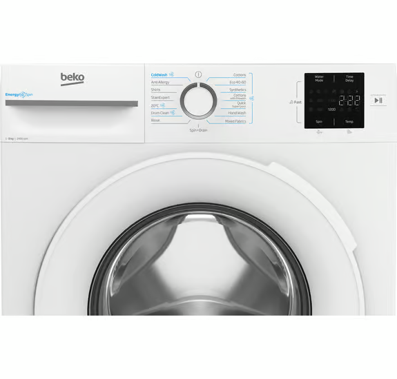 Beko BM3WT3841W Freestanding 8kg 1400rpm Washing Machine with EnergySpin - White