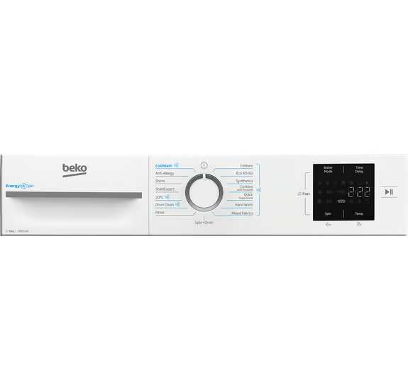 Beko BM3WT3841W Freestanding 8kg 1400rpm Washing Machine with EnergySpin - White