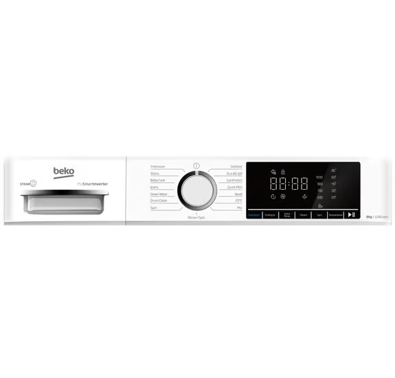 Beko BW1O3821W Freestanding 8kg 1200rpm Washing Machine with ProSmart™ Inverter Motor - White