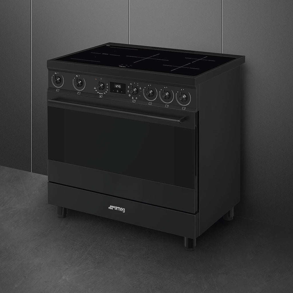 Smeg C9IMN2 90cm Single Cavity Range Cooker with Induction Hob, Black