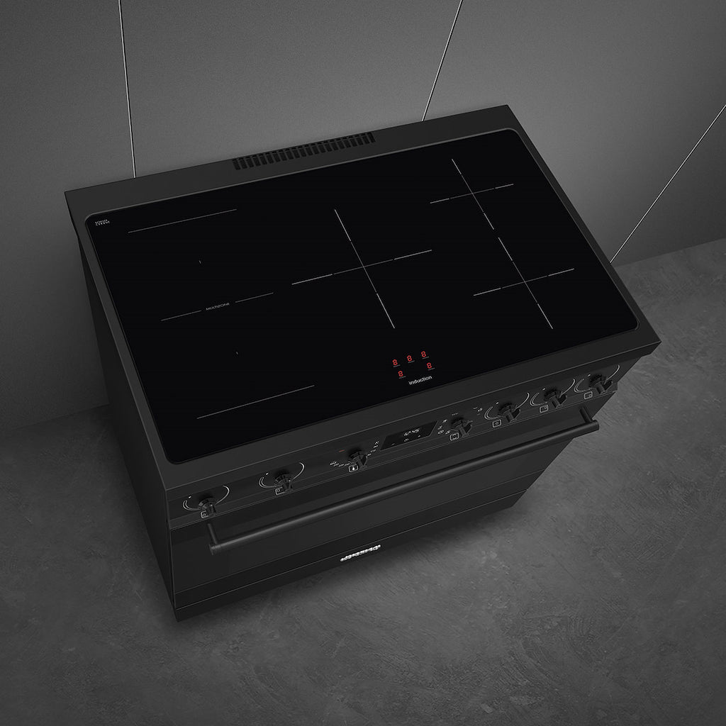 Smeg C9IMN2 90cm Single Cavity Range Cooker with Induction Hob, Black