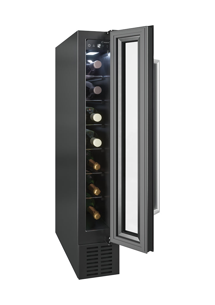 Candy CCVB 15 UK/1 15cm Integrated 7 Bottle Wine Cooler - Black - G Rated