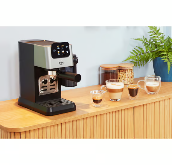 Beko CEP5304X CaffeExperto Semi Automatic Espresso Coffee Machine with Integrated Milk Jug - Silver