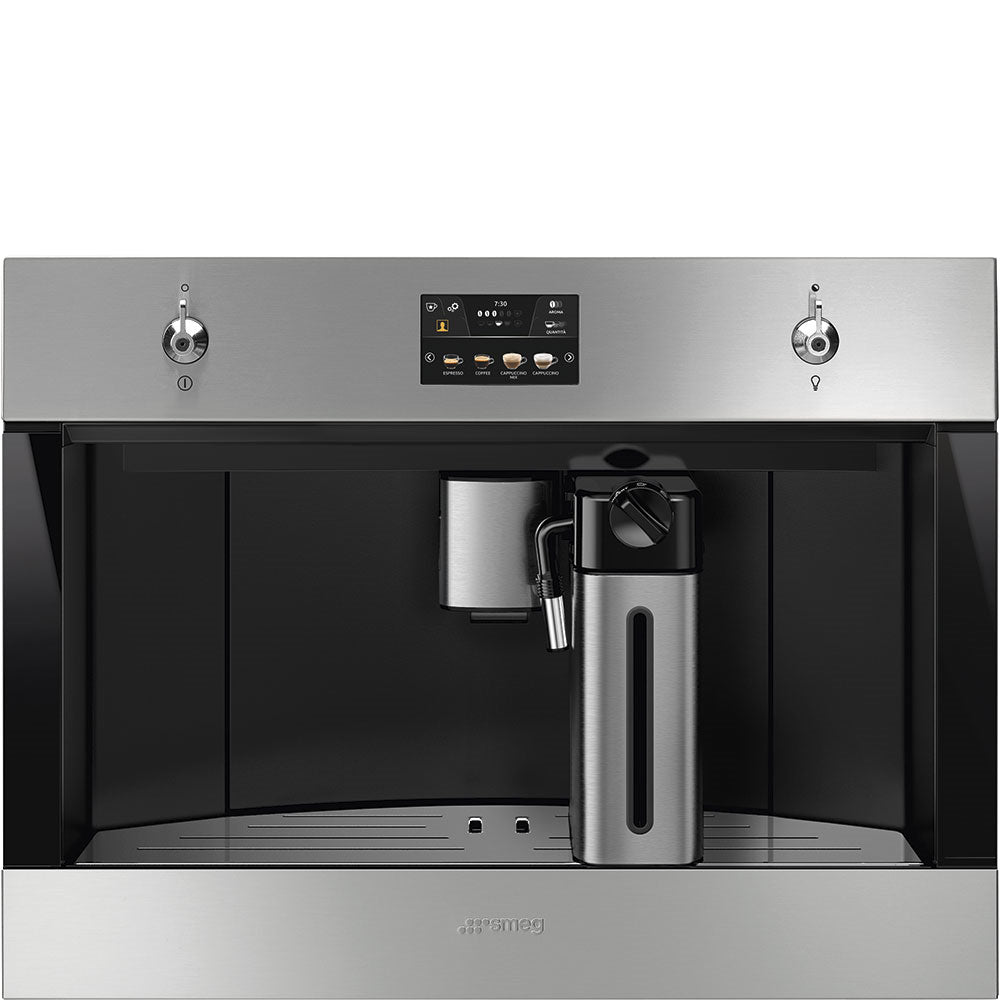 Smeg CMS4303X 45cm Integrated Coffee Machine, Stainless Steel