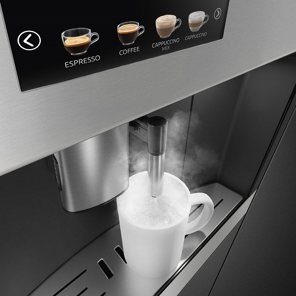 Smeg CMS4303X 45cm Integrated Coffee Machine, Stainless Steel