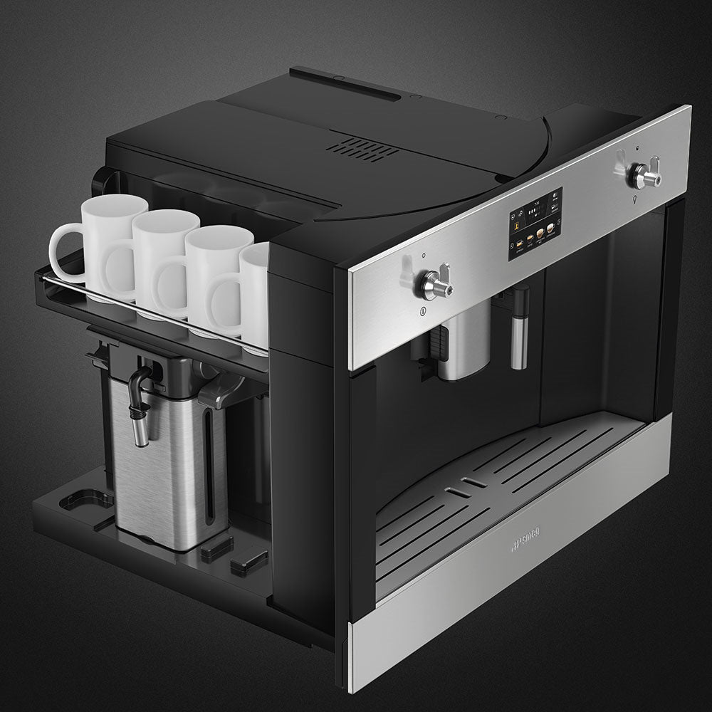 Smeg CMS4303X 45cm Integrated Coffee Machine, Stainless Steel