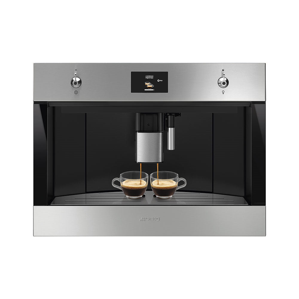 Smeg CMS4303X 45cm Integrated Coffee Machine, Stainless Steel