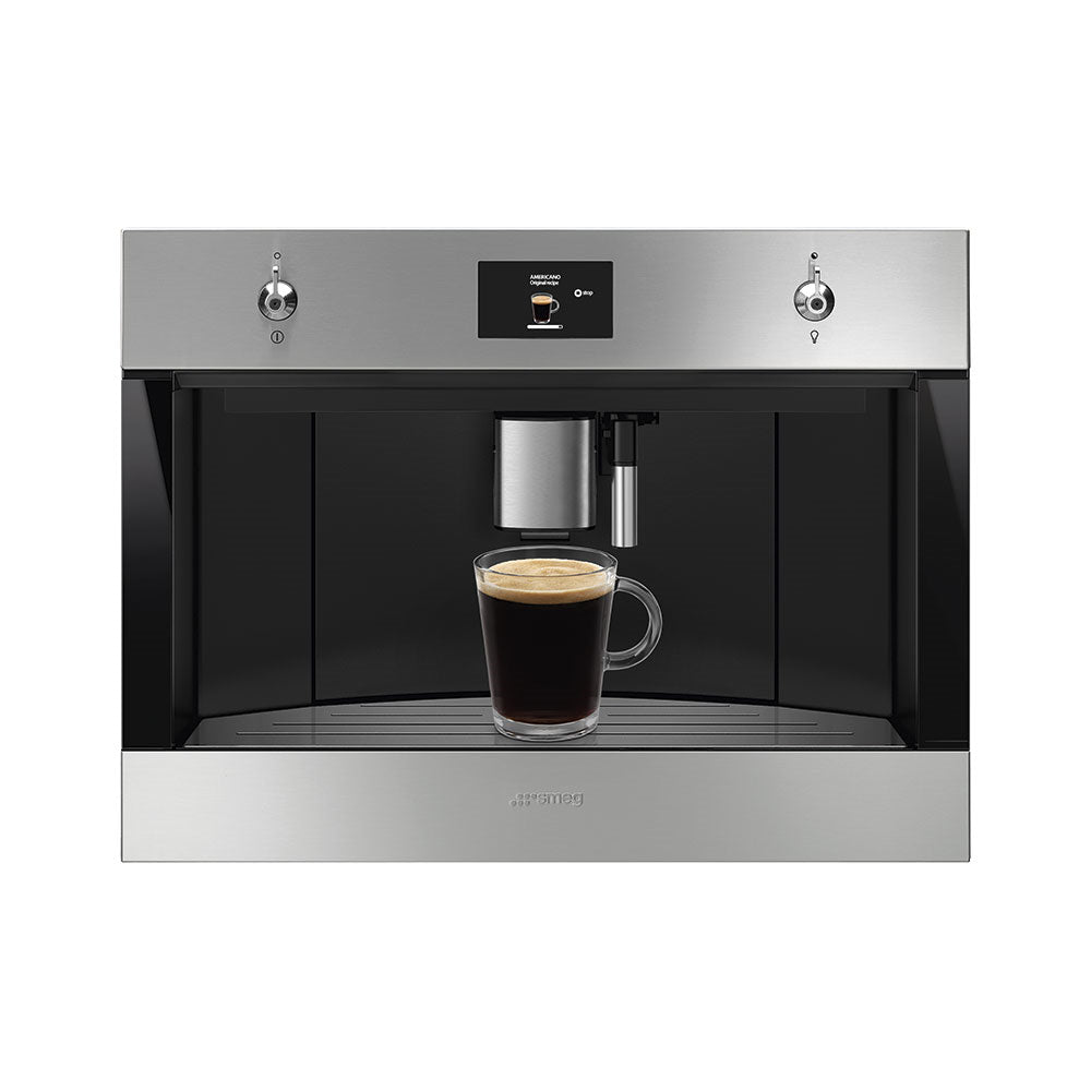 Smeg CMS4303X 45cm Integrated Coffee Machine, Stainless Steel