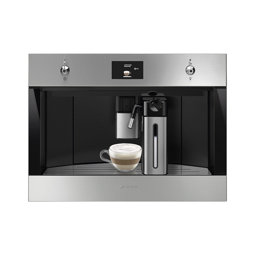 Smeg CMS4303X 45cm Integrated Coffee Machine, Stainless Steel