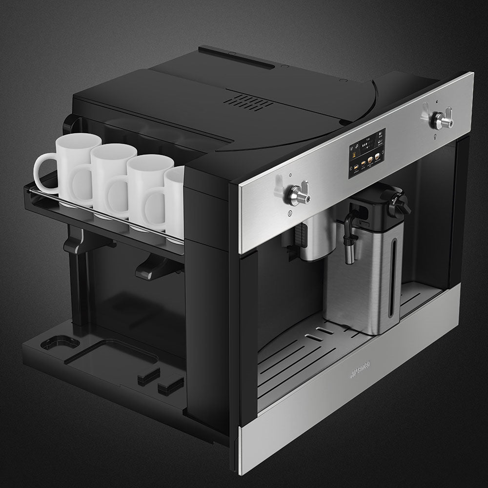 Smeg CMS4303X 45cm Integrated Coffee Machine, Stainless Steel
