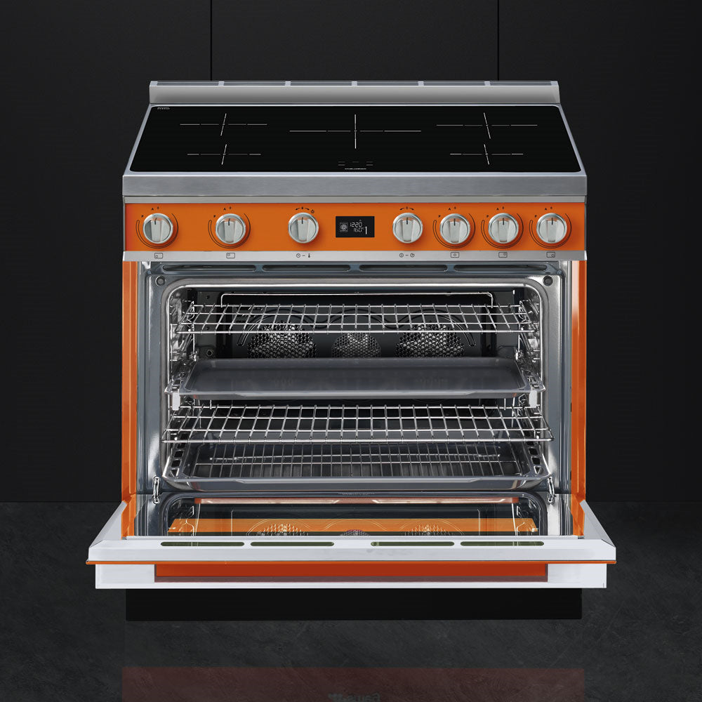 Smeg CPF9IPOR 90cm Portofino Electric Range Cooker, Orange