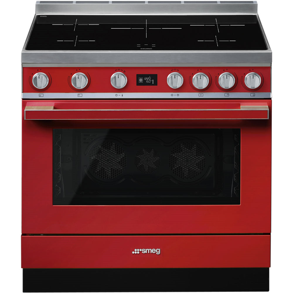 Smeg CPF9IPR 90cm Portofino Electric Range Cooker, Red