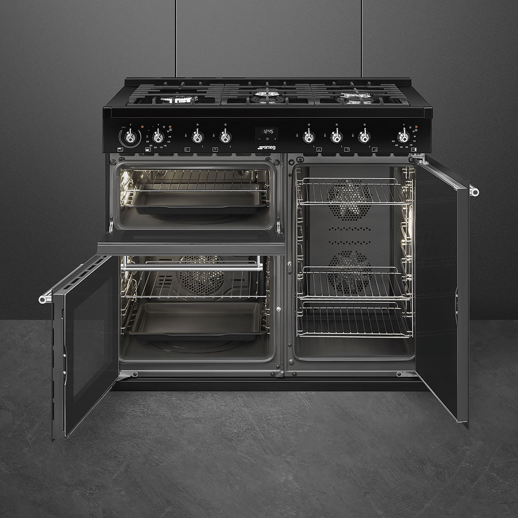 Smeg CX103GMBL Concert 100cm Dual Fuel Range Cooker - Black