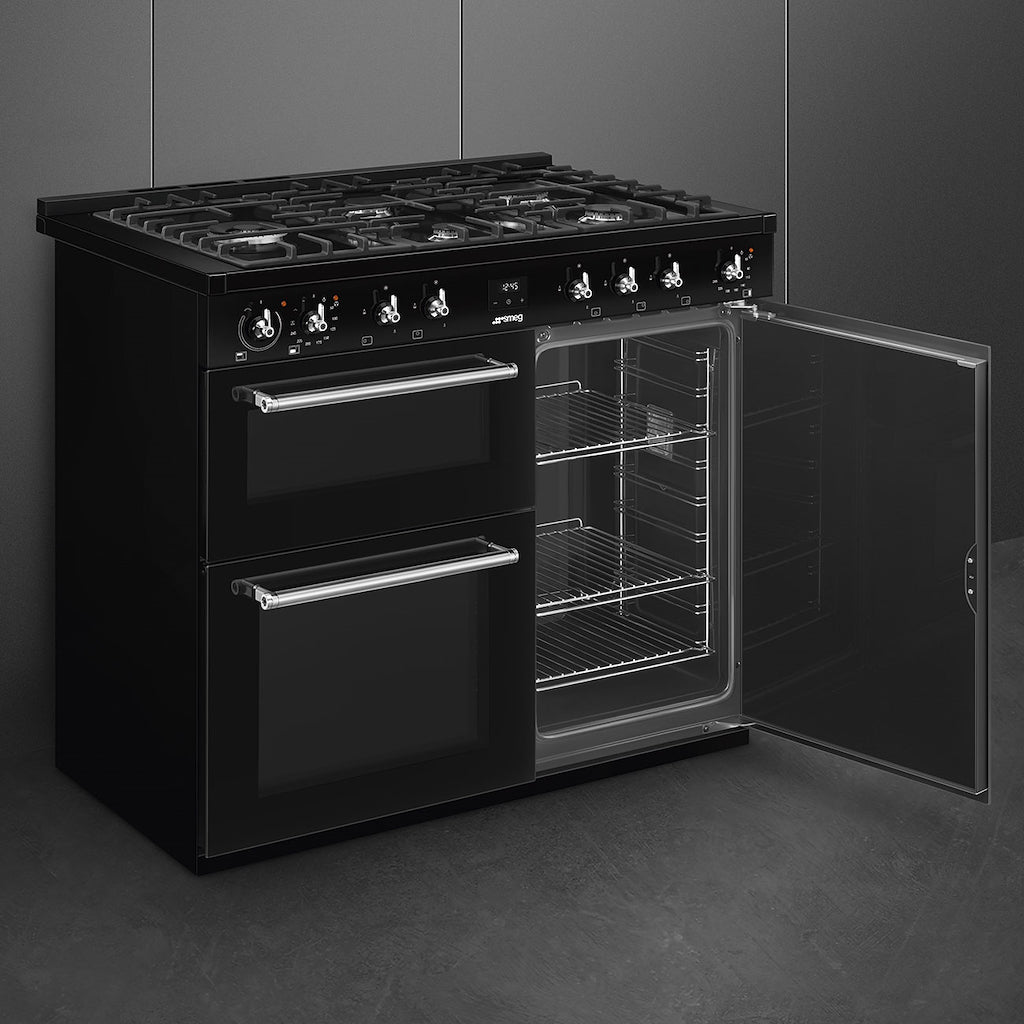 Smeg CX103GMBL Concert 100cm Dual Fuel Range Cooker - Black