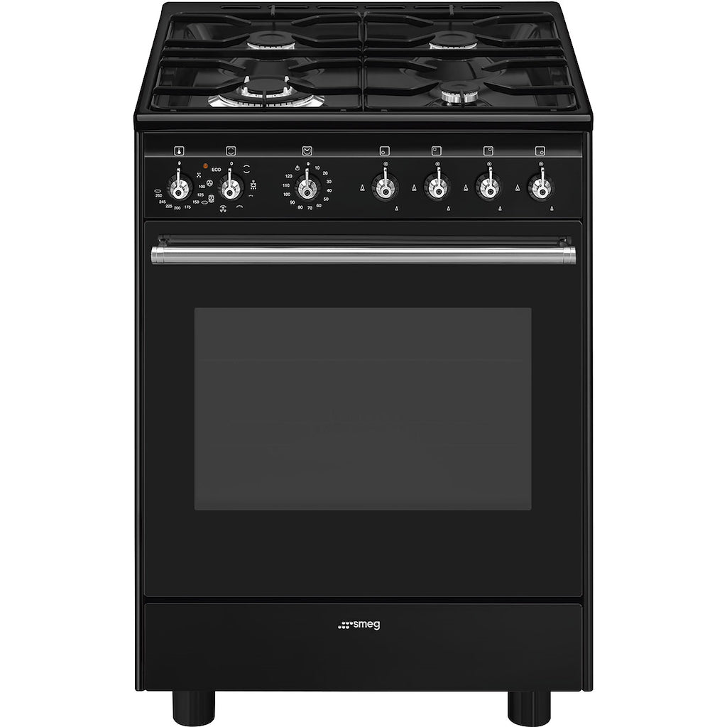 Smeg CX61GMBL Concert Dual Fuel Cooker with Single Oven - Black