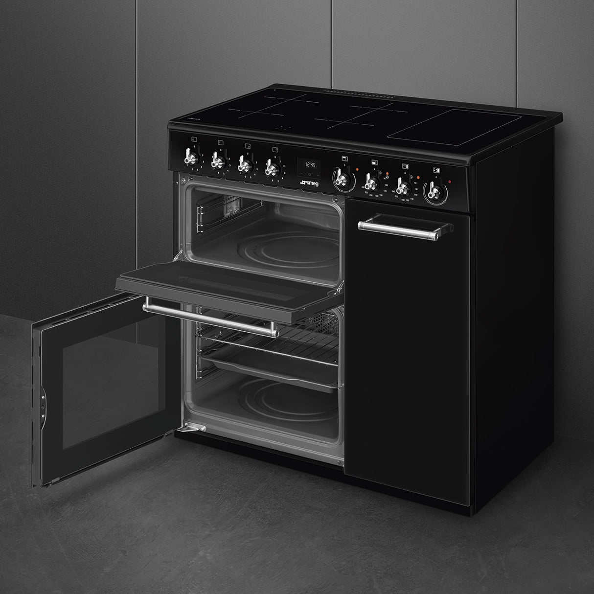 Smeg CX93IMBL 90cm Induction Range Cooker - Black