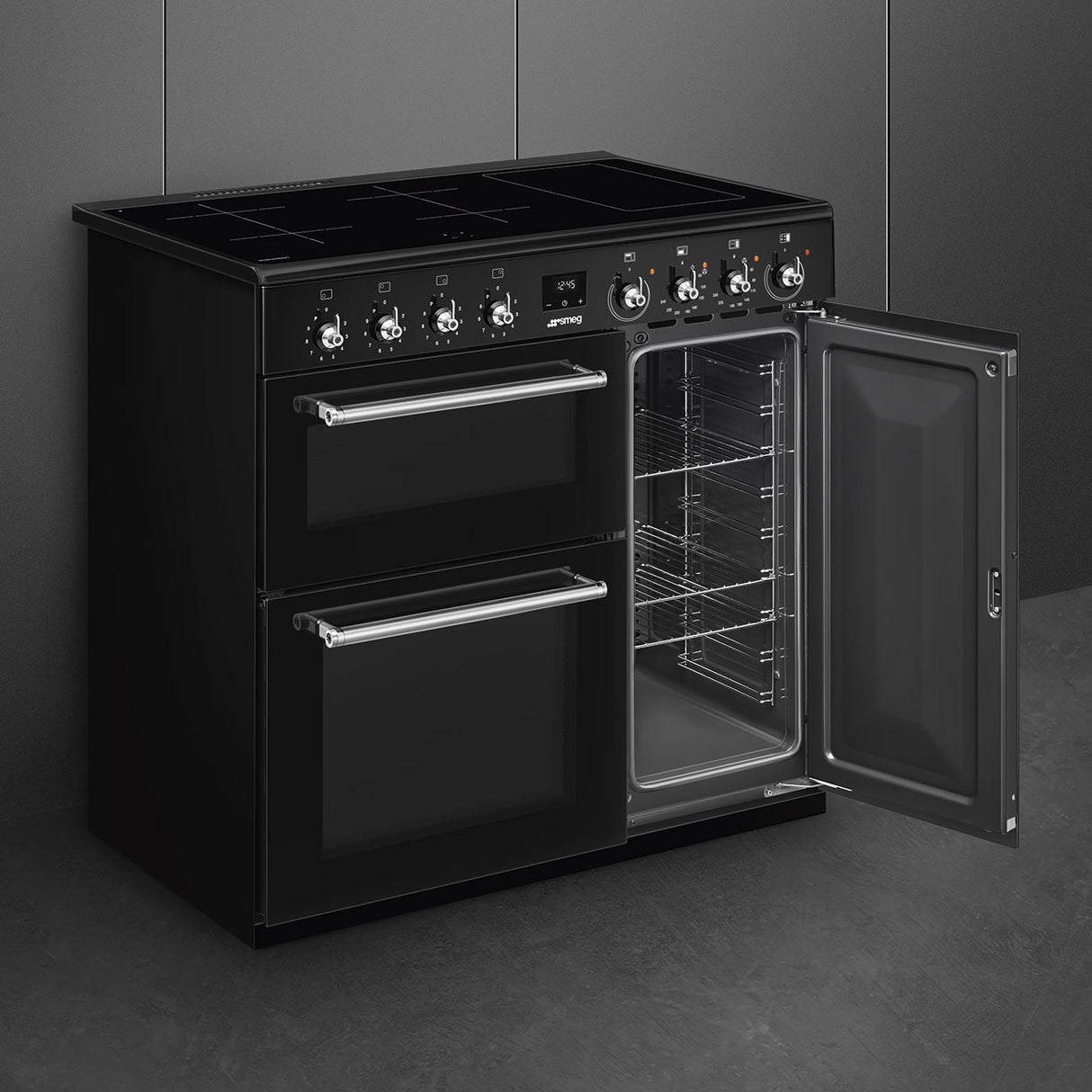 Smeg CX93IMBL 90cm Induction Range Cooker - Black
