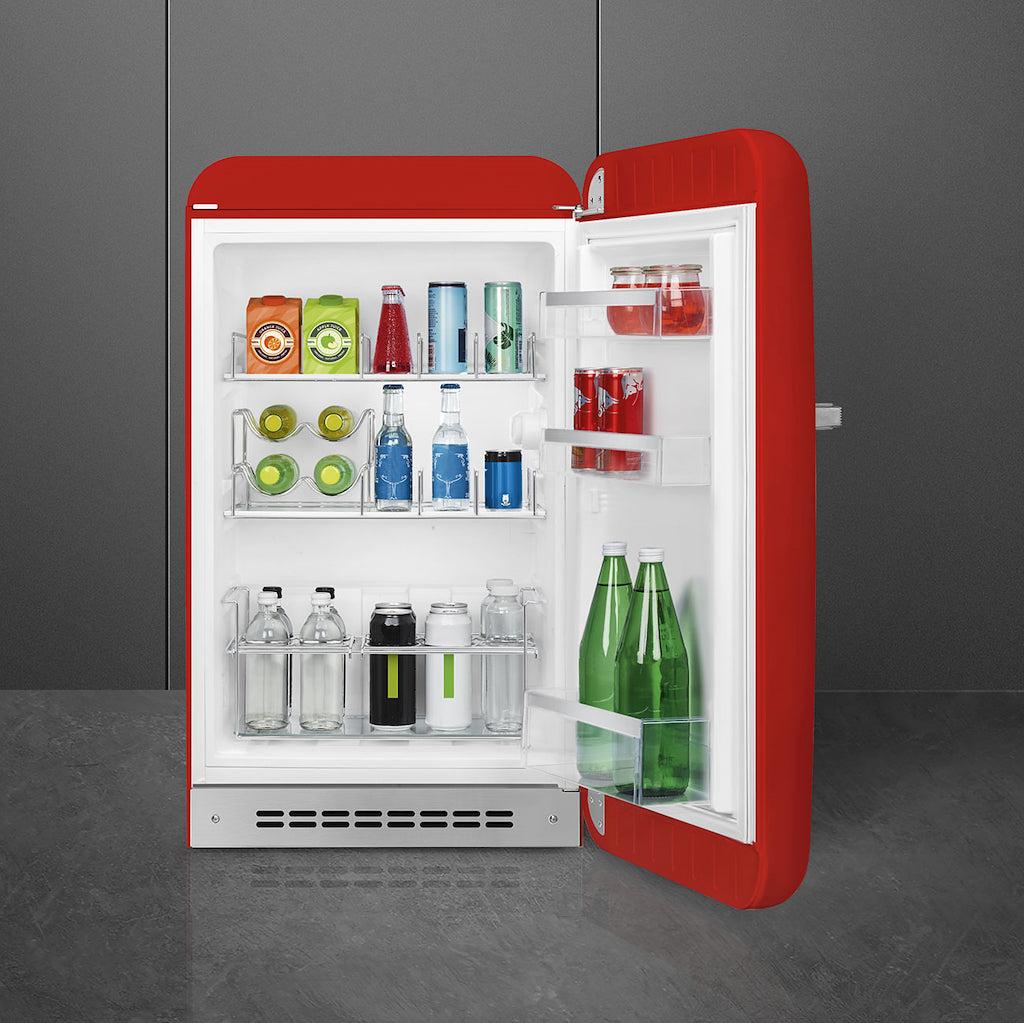 Smeg FAB10HRRD6 Retro Mini Fridge with Ice Box Right Hand Hinge - Red
