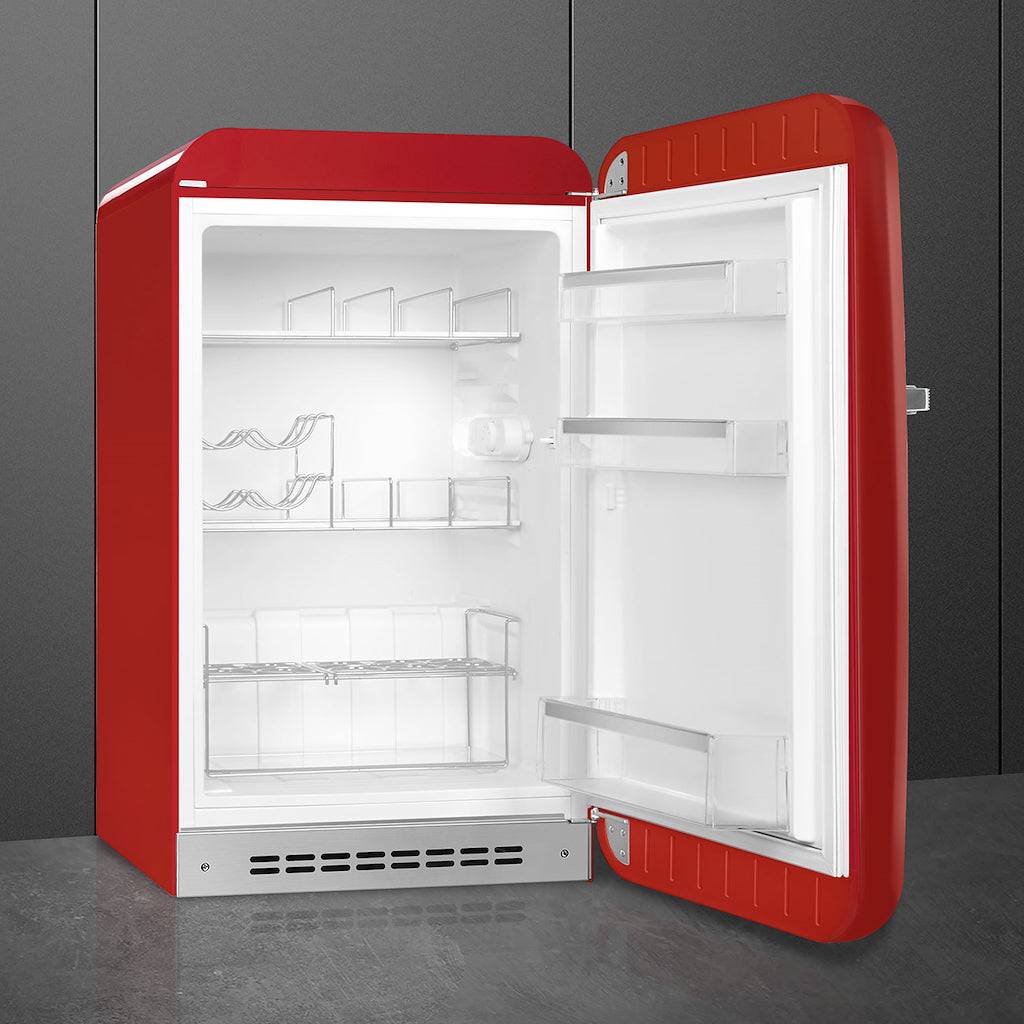 Smeg FAB10HRRD6 Retro Mini Fridge with Ice Box Right Hand Hinge - Red