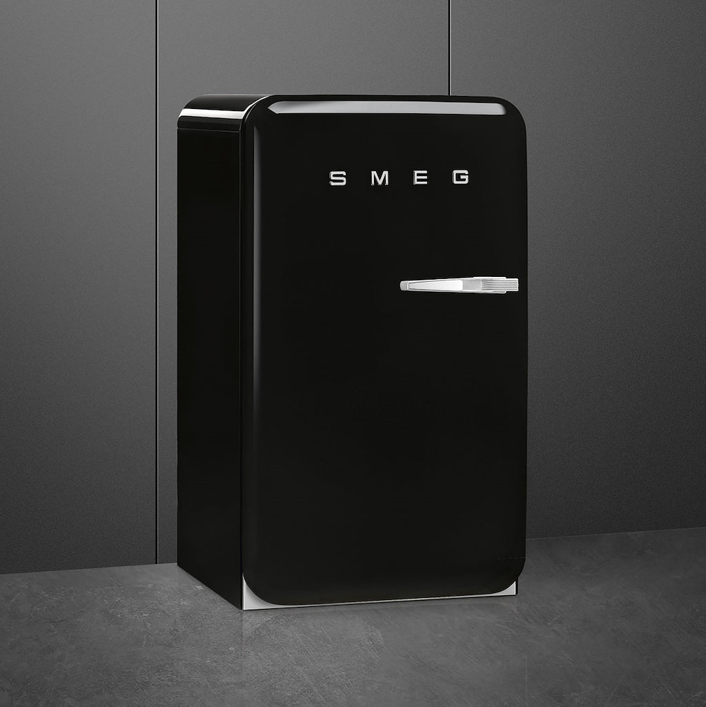 Smeg FAB10LBL6 Retro Mini Fridge Left Hand Hinge - Black
