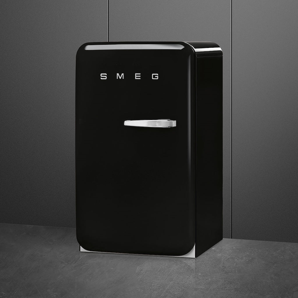 Smeg FAB10LBL6 Retro Mini Fridge Left Hand Hinge - Black