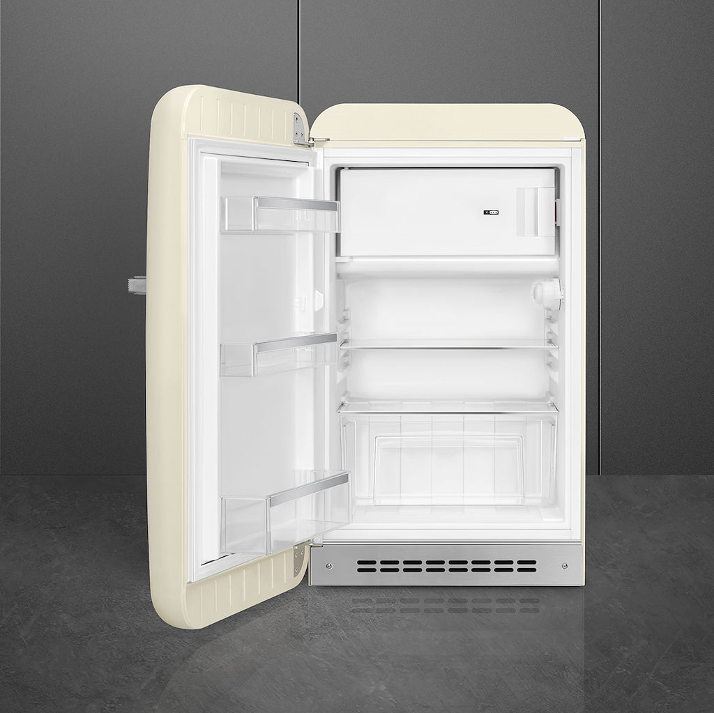 Smeg FAB10LCR6 Retro Mini Fridge Left Hand Hinge - Cream