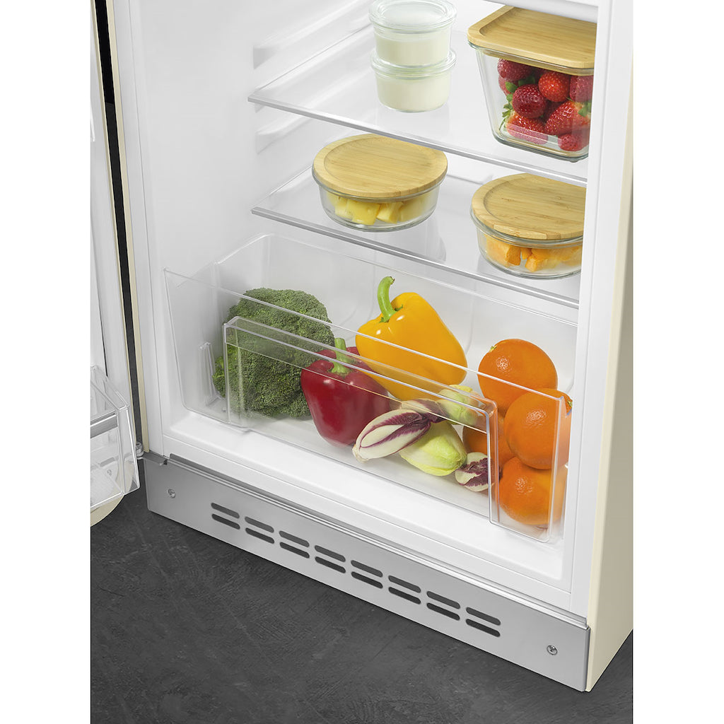 Smeg FAB10LCR6 Retro Mini Fridge Left Hand Hinge - Cream
