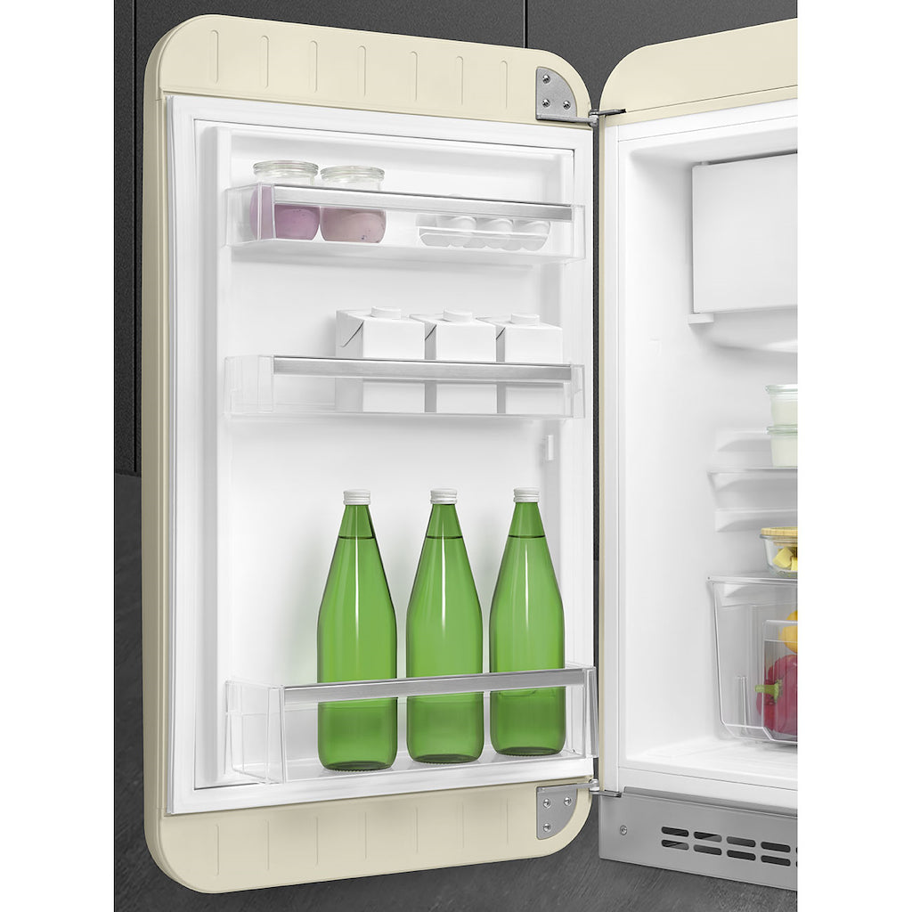 Smeg FAB10LCR6 Retro Mini Fridge Left Hand Hinge - Cream
