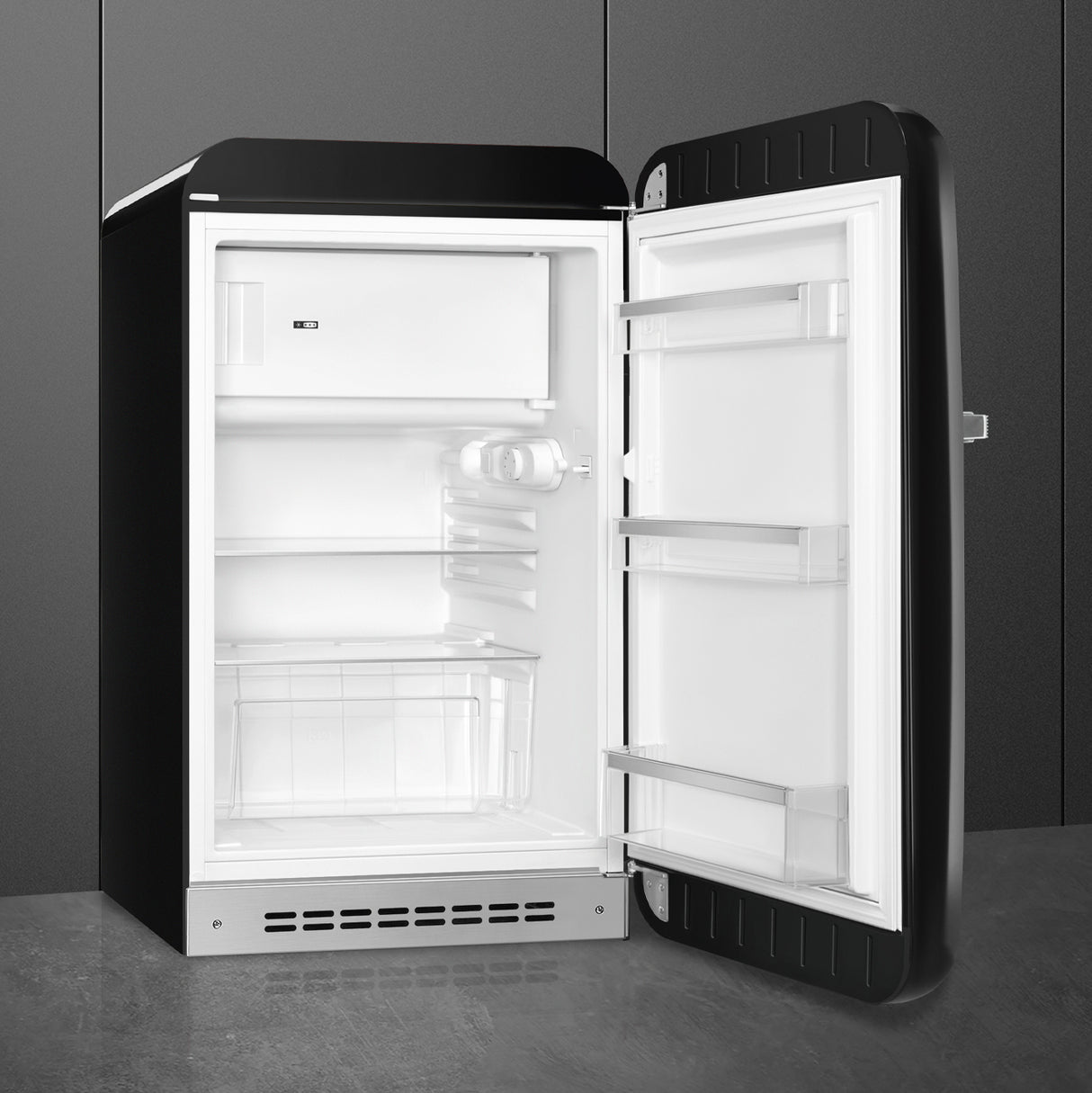 Smeg FAB10RBL6 Retro Mini Fridge Right Hand Hinge - Black