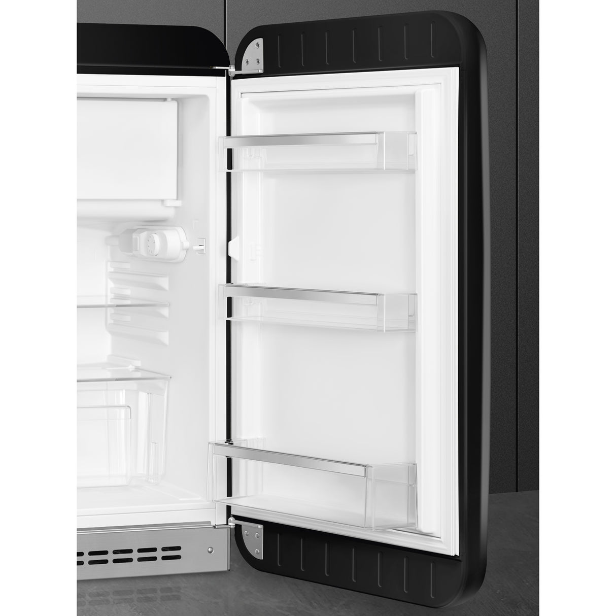 Smeg FAB10RBL6 Retro Mini Fridge Right Hand Hinge - Black