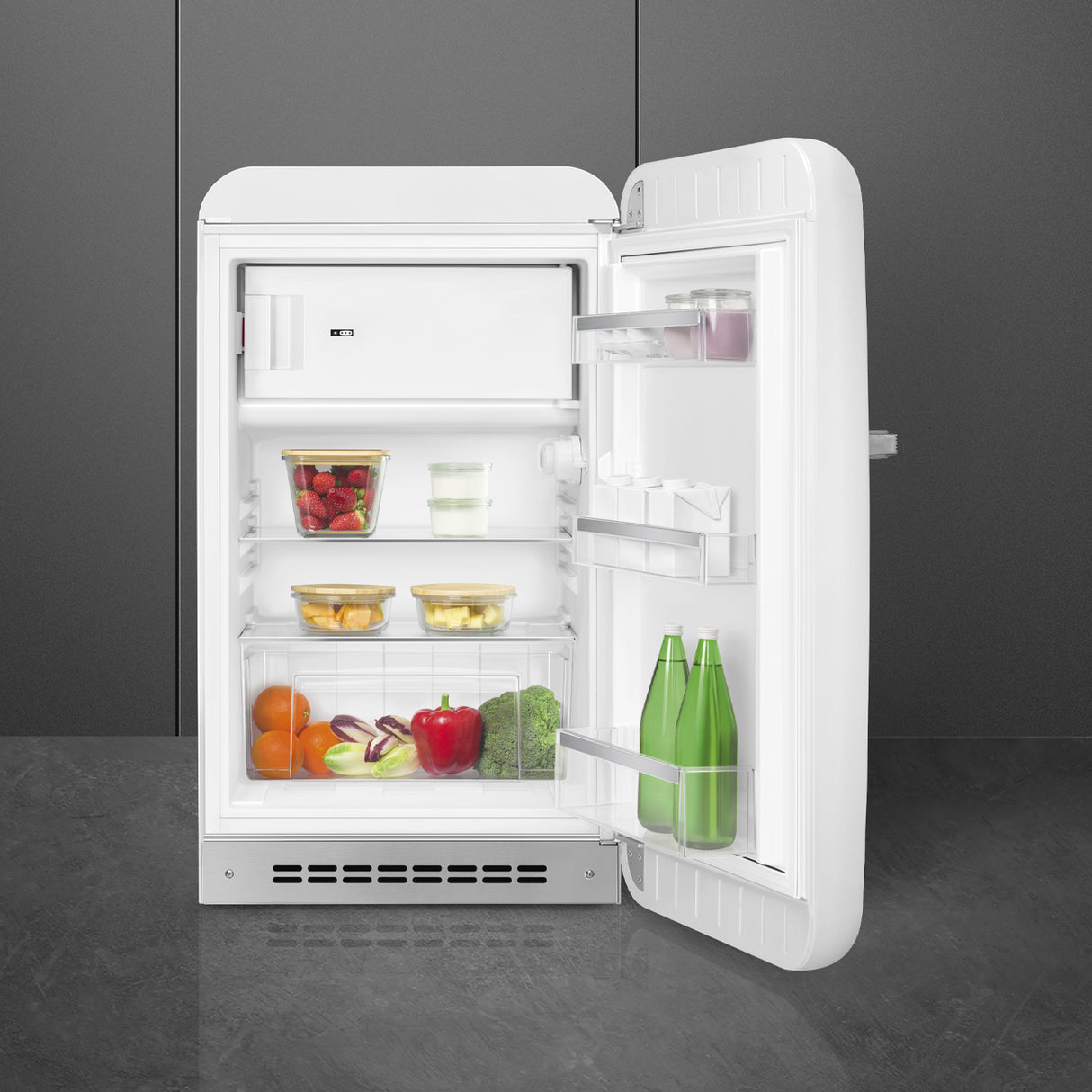 Smeg FAB10RWH6 Retro Mini Fridge Right Hand Hinge - White