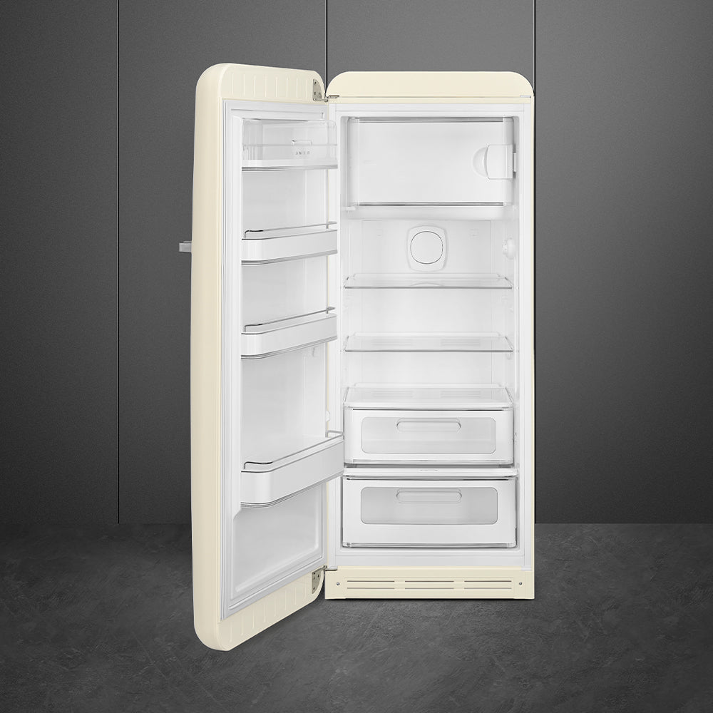 Smeg FAB28LCR6UK Retro Fridge Freezer Left Hand Hinge - Cream