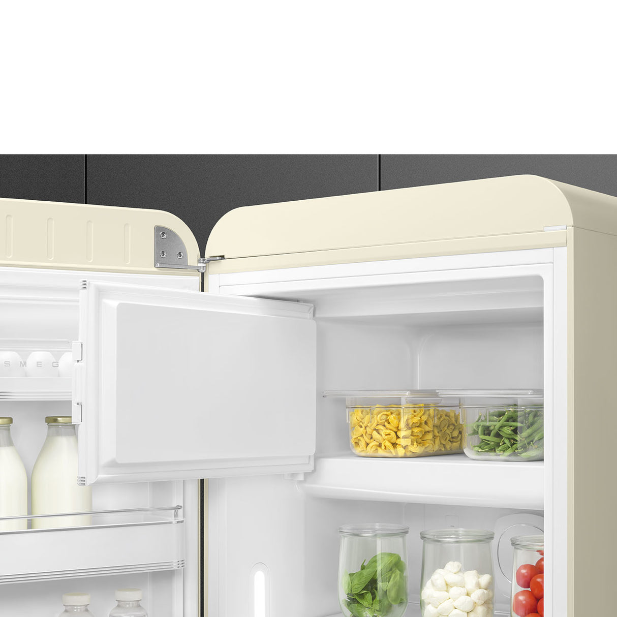 Smeg FAB28LCR6UK Retro Fridge Freezer Left Hand Hinge - Cream